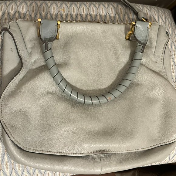 Chloe Marcie Medium Leather Handbag - Blue - Picture 6 of 9